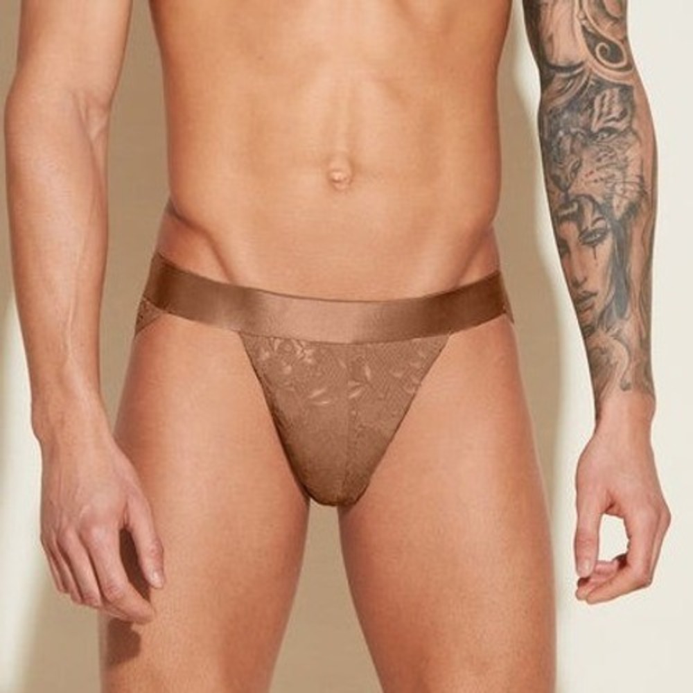Cosabella Men's Luxury Italian Lace Sports Brief Brown Cinque XL
